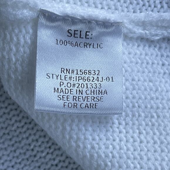 Bibi Womens Granny Square Sweater Small Beachy Cottage Crochet Hippie Vneck Boho - Picture 10 of 10